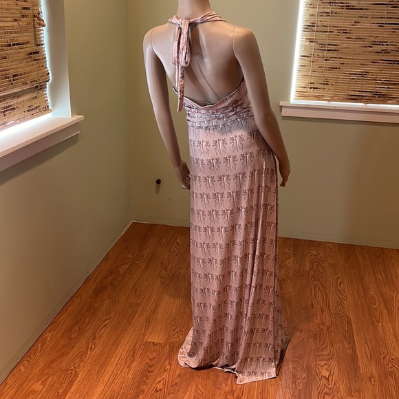 Faith Maxi Dress With Wings And Swords Print Ties At Neck Size L - Picture 5 of 8